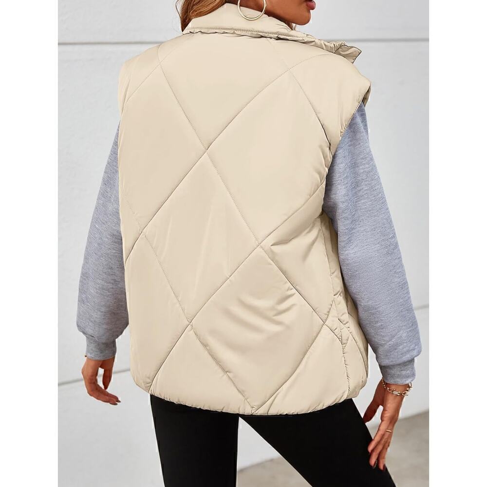 MEROKEETY Women's Winter Puffer Vest with Pockets S - Picture 2 of 5